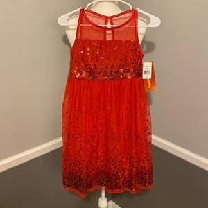 Red sequin dress